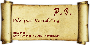 Pápai Versény névjegykártya